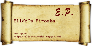 Eliás Piroska névjegykártya